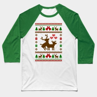 Ugly Frisky Deer Ugly Sweater Baseball T-Shirt